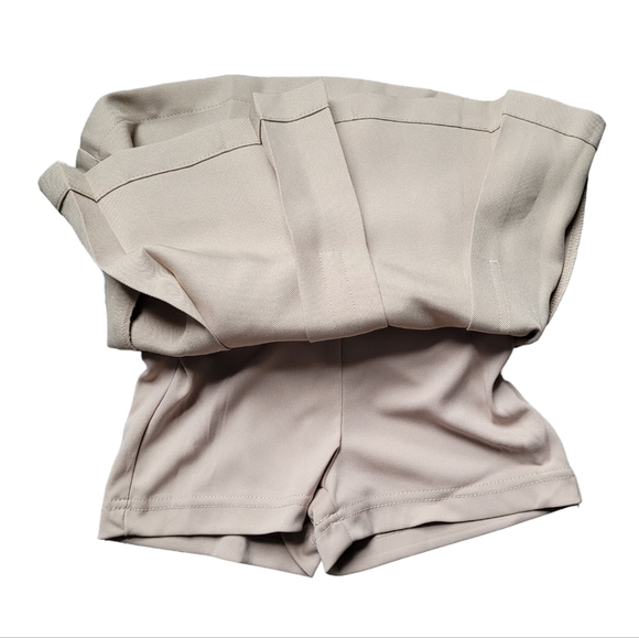 Girls A-Line Pleated Khaki Scooter Skirt Skort Uniform Striped Ribbon Belt Size - Picture 2 of 6